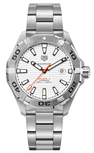 TAG Heuer Aquracer 300M Calibre 5 43 Stainless Steel / White / Bracelet